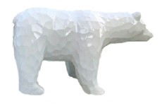 Tượng con gấu màu trắng 2500x1300x1000mm