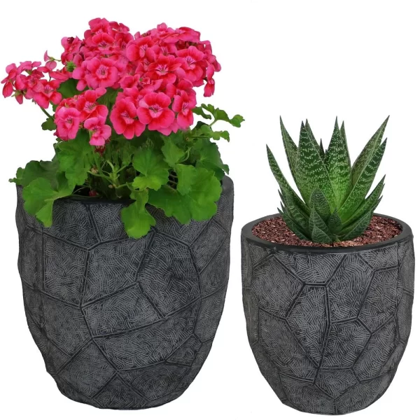 gray sunnydaze decor plant pots dw 334 64 1000 79113